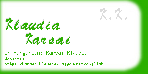 klaudia karsai business card